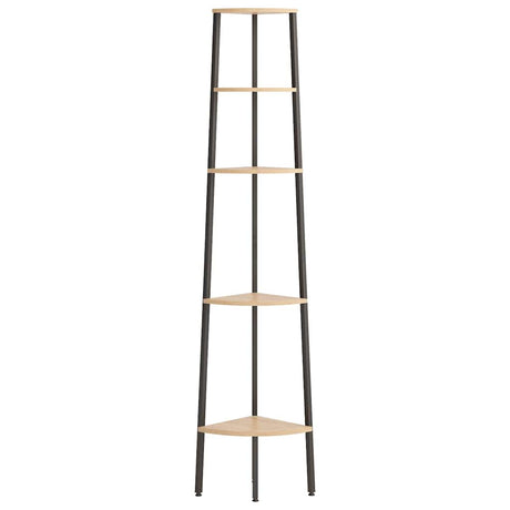 Vidaxl hoekkastje met 5 schappen 45,5x31,5x180 cm lichtbruin en zwart