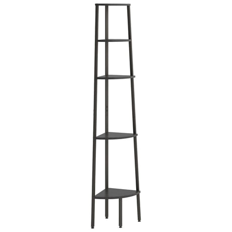 Vidaxl hoekkastje met 5 schappen 45,5x31,5x180 cm zwart