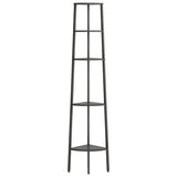 Vidaxl hoekkastje met 5 schappen 45,5x31,5x180 cm zwart