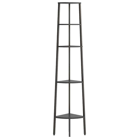 Vidaxl hoekkastje met 5 schappen 45,5x31,5x180 cm zwart