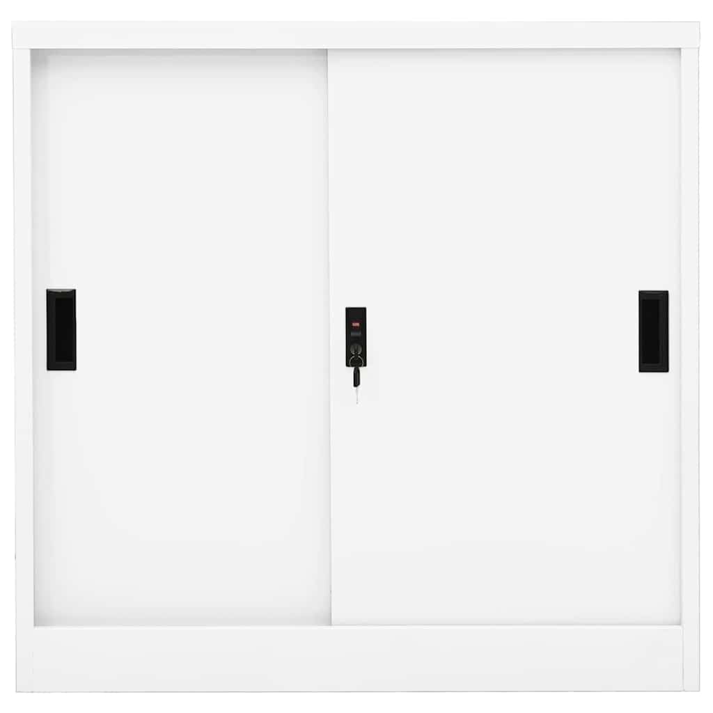 Vidaxl kantoorkast met schuifdeuren 90x40x90 cm staal wit