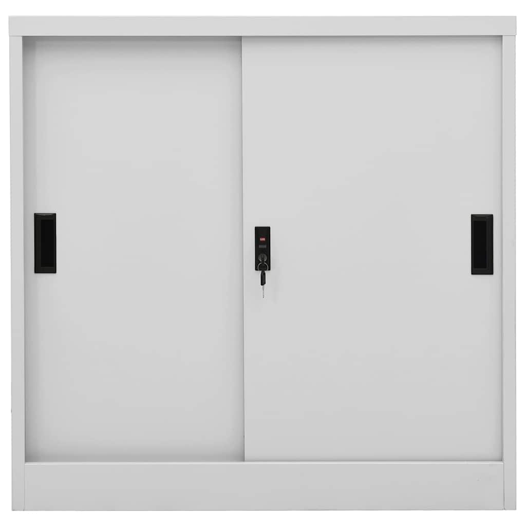 Vidaxl kantoorkast met schuifdeuren 90x40x90 cm staal lichtgrijs