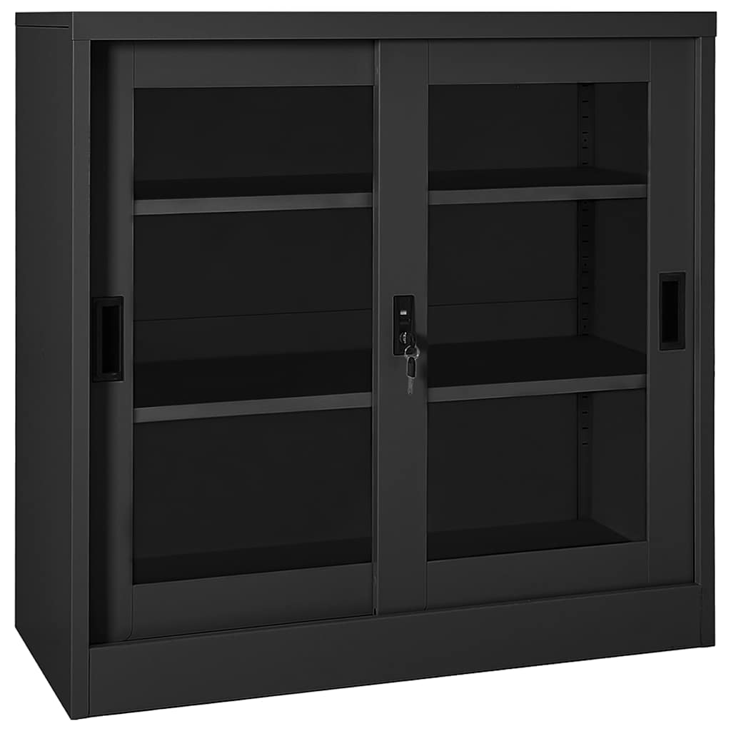 Vidaxl roldeurkast 90x40x90 cm staal antracietkleurig