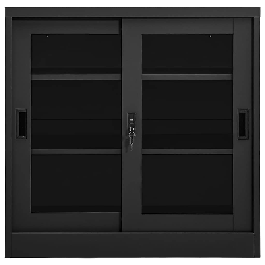 Vidaxl roldeurkast 90x40x90 cm staal antracietkleurig