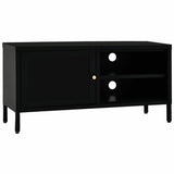Vidaxl tv-meubel 90x30x44 cm staal en glas zwart