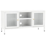 Vidaxl tv-meubel 105x35x52 cm staal en glas wit