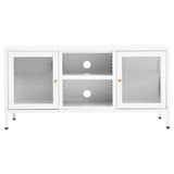 Vidaxl tv-meubel 105x35x52 cm staal en glas wit