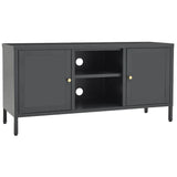 Vidaxl tv-meubel 105x35x52 cm staal en glas antracietkleurig