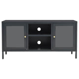 Vidaxl tv-meubel 105x35x52 cm staal en glas antracietkleurig