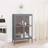 Vidaxl dressoir 75x35x105 cm staal en glas antracietkleurig