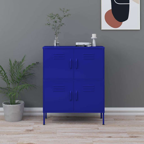 Vidaxl opbergkast 80x35x101,5 cm staal marineblauw