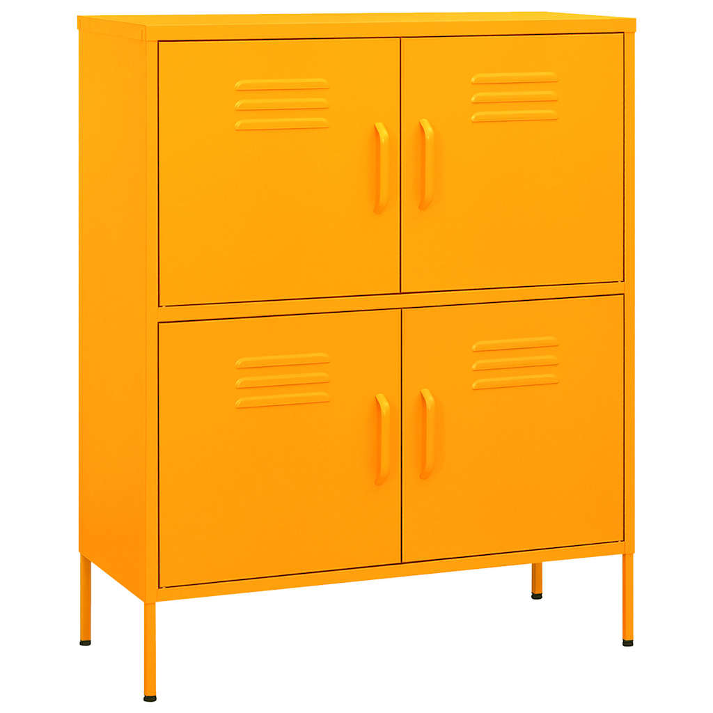 Vidaxl opbergkast 80x35x101,5 cm staal mosterdgeel