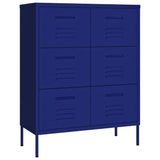 Vidaxl ladekast 80x35x101,5 cm staal marineblauw