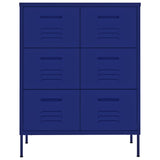 Vidaxl ladekast 80x35x101,5 cm staal marineblauw