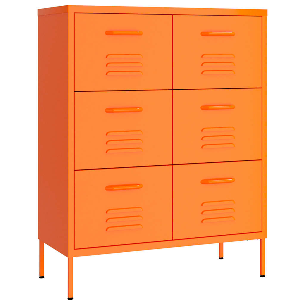 Vidaxl ladekast 80x35x101,5 cm staal oranje