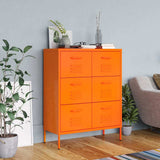 Vidaxl ladekast 80x35x101,5 cm staal oranje