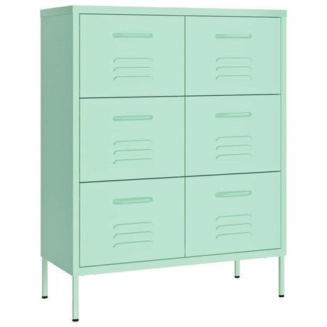 Vidaxl ladekast 80x35x101,5 cm staal mint