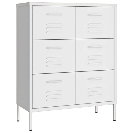 Vidaxl ladekast 80x35x101,5 cm staal wit