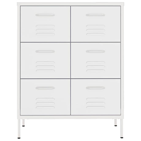 Vidaxl ladekast 80x35x101,5 cm staal wit
