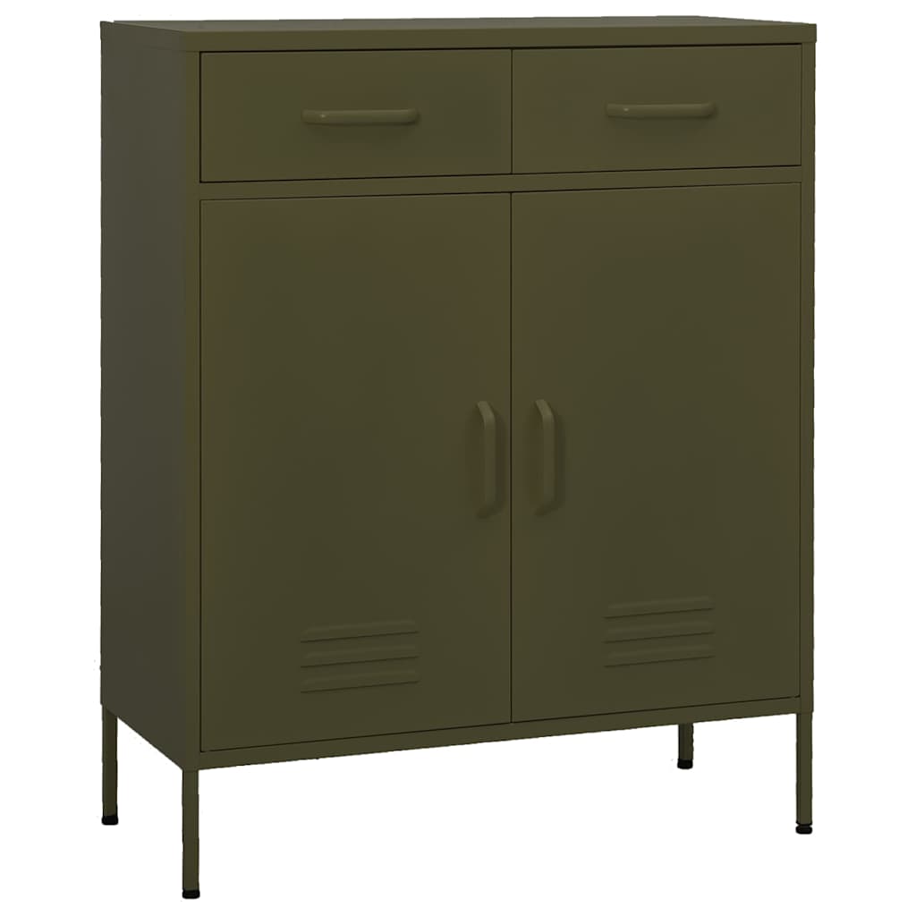 Vidaxl opbergkast 80x35x101,5 cm staal olijfgroen