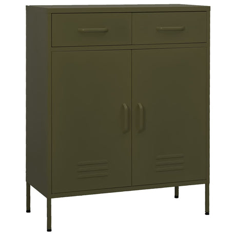 Vidaxl opbergkast 80x35x101,5 cm staal olijfgroen