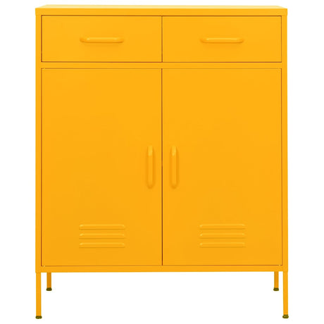 Vidaxl opbergkast 80x35x101,5 cm staal mosterdgeel