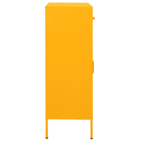 Vidaxl opbergkast 80x35x101,5 cm staal mosterdgeel