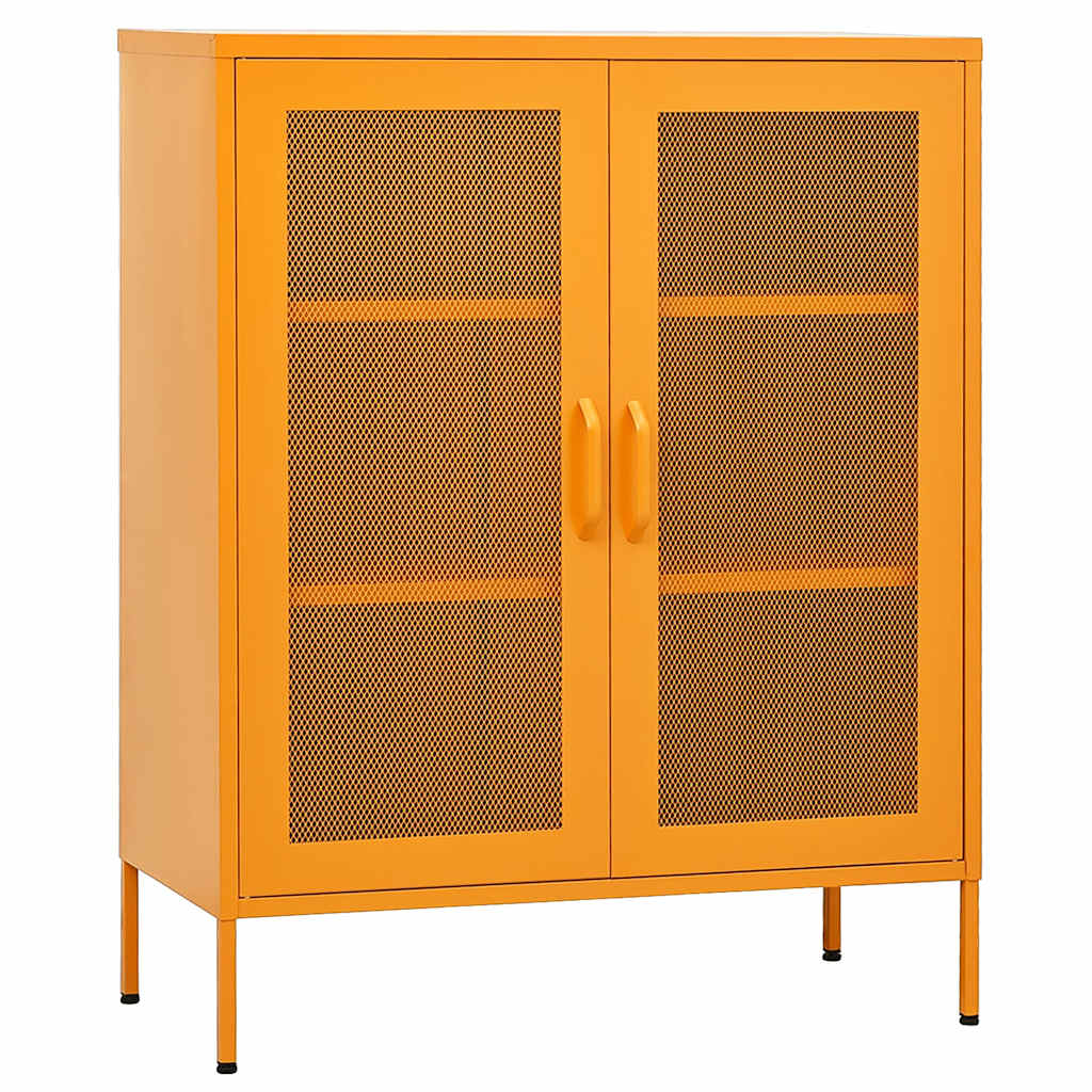 Vidaxl opbergkast mosterdgeel 80x35x101,5 cm staal