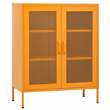 Vidaxl opbergkast mosterdgeel 80x35x101,5 cm staal