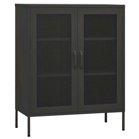 Vidaxl opbergkast 80x35x101,5 cm staal antracietkleurig