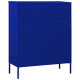 Vidaxl ladekast 80x35x101,5 cm staal marineblauw