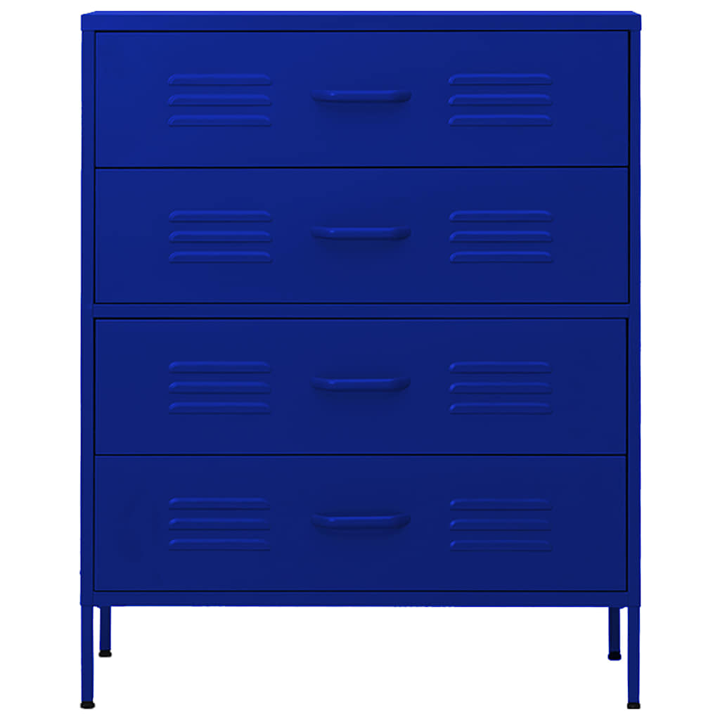 Vidaxl ladekast 80x35x101,5 cm staal marineblauw