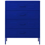 Vidaxl ladekast 80x35x101,5 cm staal marineblauw
