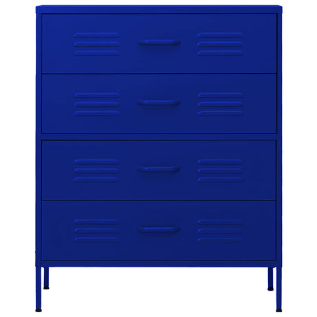 Vidaxl ladekast 80x35x101,5 cm staal marineblauw