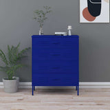 Vidaxl ladekast 80x35x101,5 cm staal marineblauw
