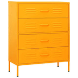 Vidaxl ladekast 80x35x101,5 cm staal mosterdgeel