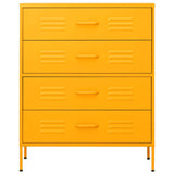 Vidaxl ladekast 80x35x101,5 cm staal mosterdgeel