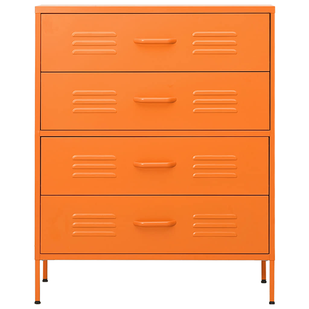 Vidaxl ladekast 80x35x101,5 cm staal oranje