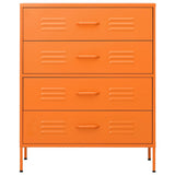 Vidaxl ladekast 80x35x101,5 cm staal oranje