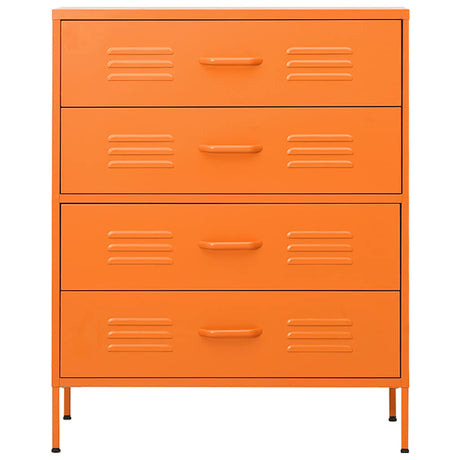 Vidaxl ladekast 80x35x101,5 cm staal oranje