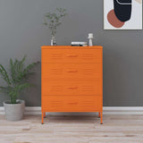 Vidaxl ladekast 80x35x101,5 cm staal oranje