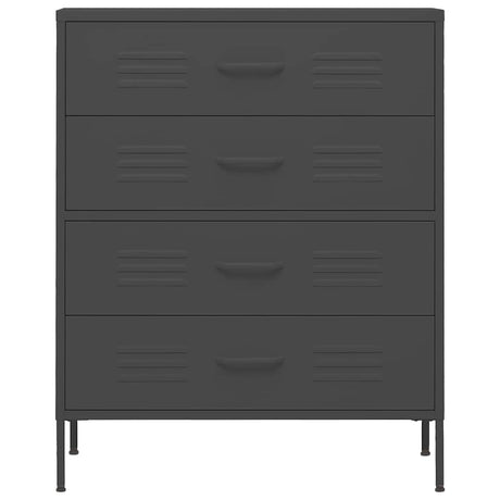 Vidaxl ladekast 80x35x101,5 cm staal antracietkleurig
