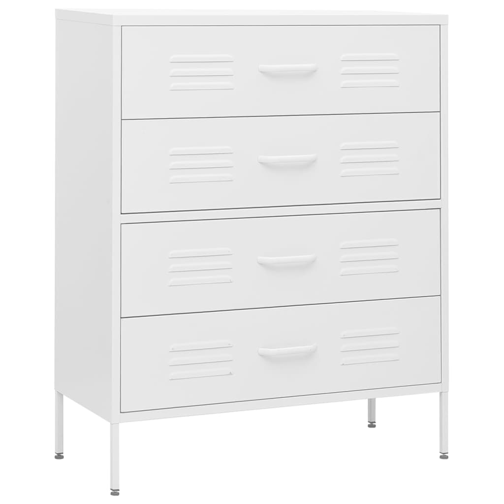 Vidaxl ladekast 80x35x101,5 cm staal wit