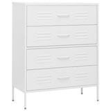 Vidaxl ladekast 80x35x101,5 cm staal wit
