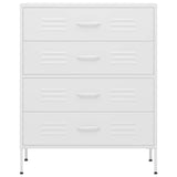 Vidaxl ladekast 80x35x101,5 cm staal wit