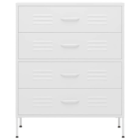 Vidaxl ladekast 80x35x101,5 cm staal wit