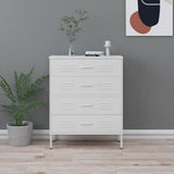 Vidaxl ladekast 80x35x101,5 cm staal wit
