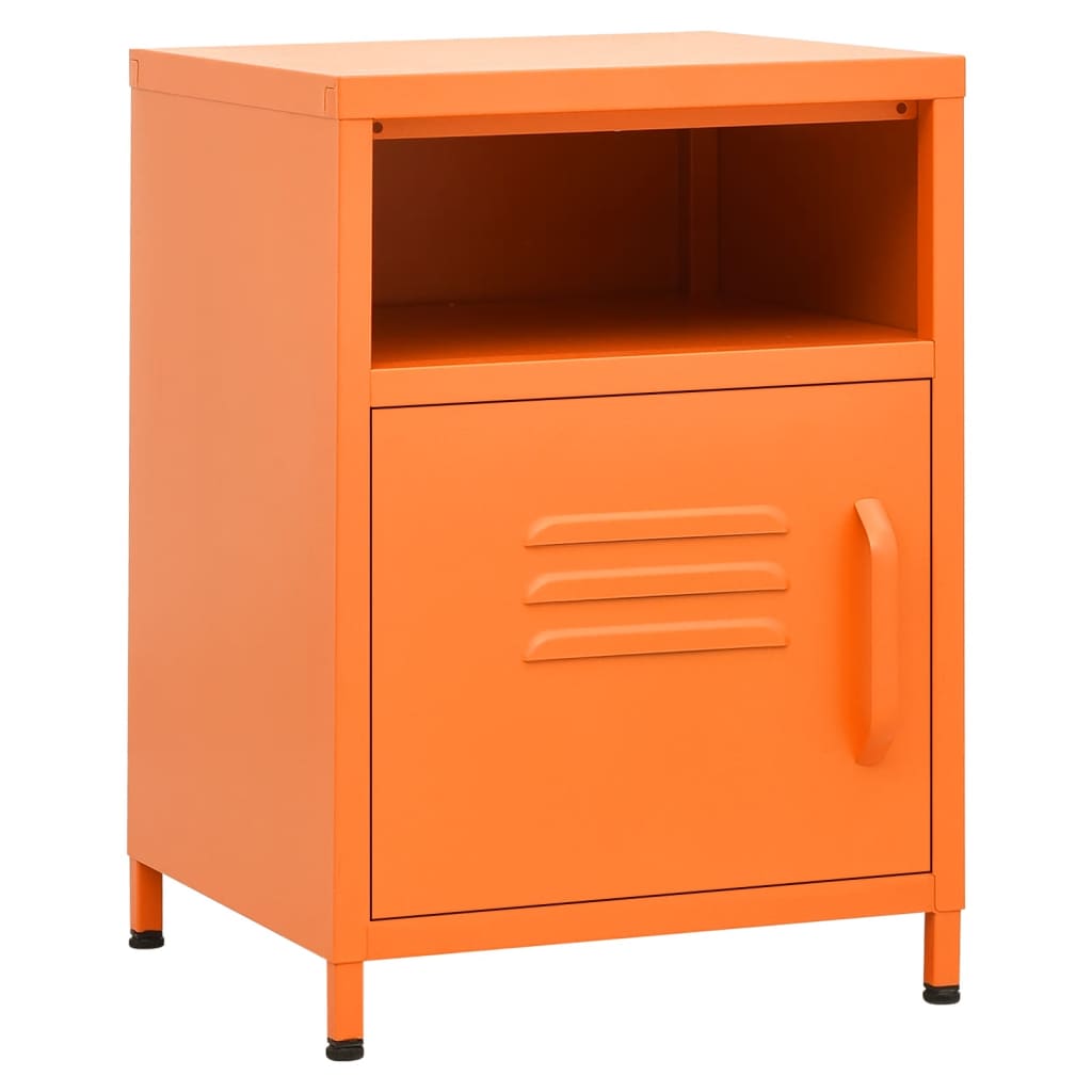 Vidaxl nachtkastje 35x35x51 cm staal oranje