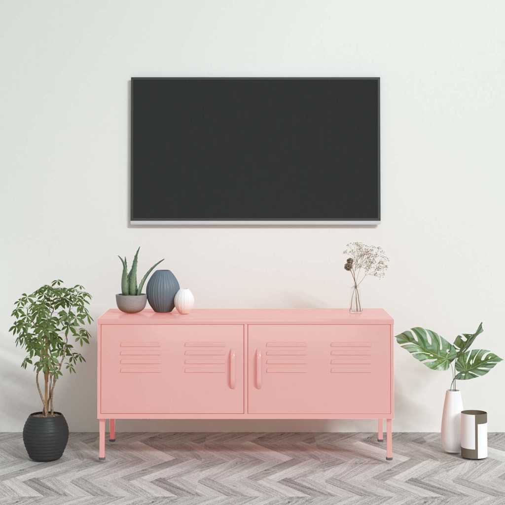 Vidaxl tv-meubel 105x35x50 cm staal roze