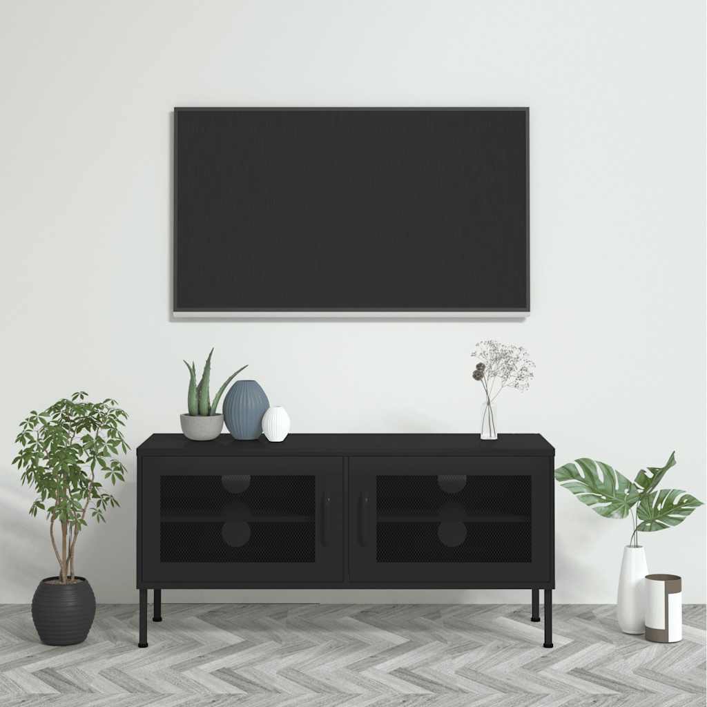 Vidaxl tv-meubel 105x35x50 cm staal zwart